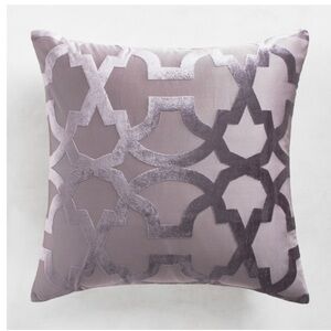 Z Gallerie Edessa Euro Sham 3-Piece Set Amethyst Purple Velvet Jacquard 26”x26”